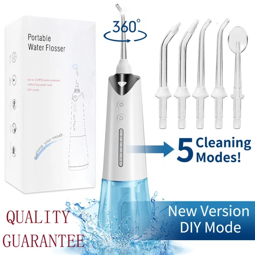 Waterpik Cordless Dental Water Flosser Oral Irrigator Teeth Cleaner 5 Jet Tips