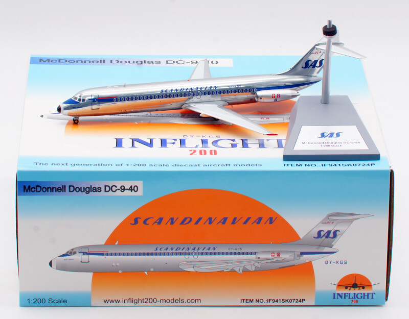 SAS DC-9 プラモデルキット 1/200 1:200 InFlight SAS McDonnell Douglas DC-9-40 Airplane