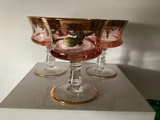 Vintag Interglass Italian Crystal Wine  24 k gold