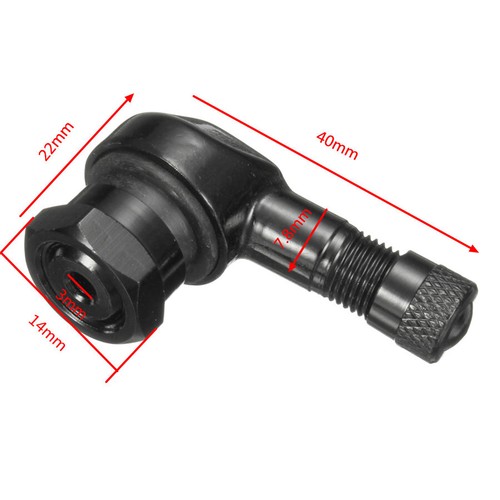 1Pair 11.3mm CNC Aluminum Black Motorcycle 90 Degree Rim Wheel Tire Valve Stems - Picture 6 of 7
