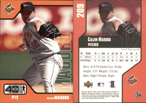 Calvin Maduro 2002 Upper Deck 40-Man #209 RC Card FREE SHIP *AutographDen* - 第 1/1 張圖片