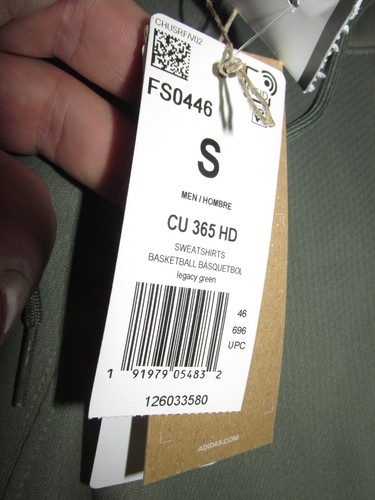 New with Tags!! Adidas Men's Cross Up 365 Hoodie * Legacy Green * Small - Picture 4 of 6