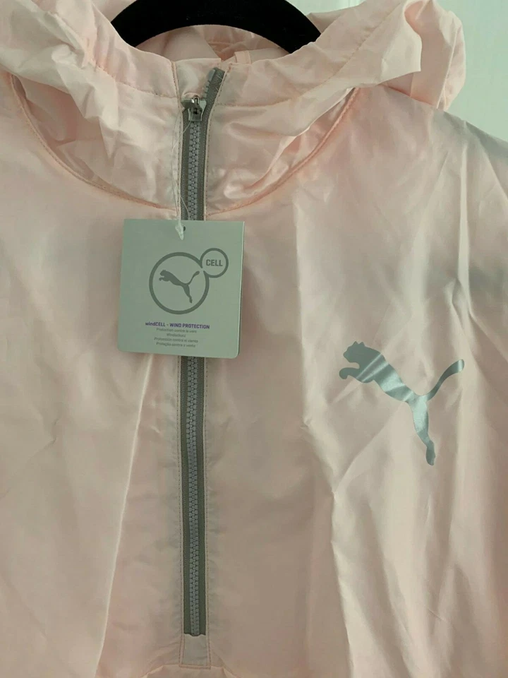 NEW LADIES PUMA SPARK 3/4 ZIP WINDBREAKER JACKET - PINK - UK 8 - US EXTRA SMALL - Image 3 of 4