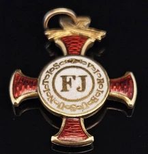 1849 Austrian Military Medal Merit Cross -14K  Gold And Enamel - Franz Joseph