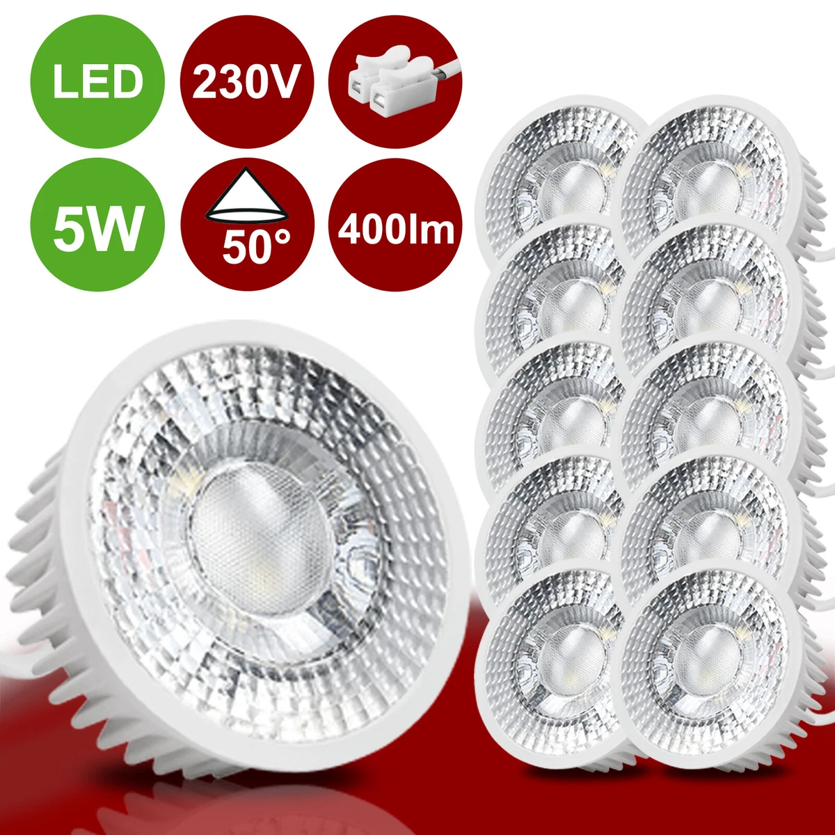 LED Modul flach Leuchtmittel GU10 230V MR16 5W nd für 