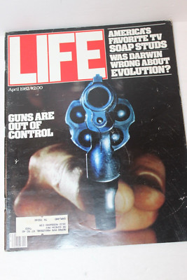 Life Magazine Gun Control/Darwin Cover April 1982 Issue Vintage Good