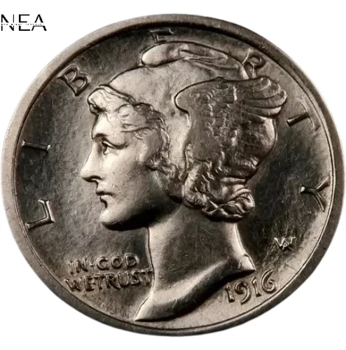 1916 Mercury Dime ~ Borderline Uncirculated AU++ ~ 90% Silver