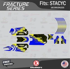 Graphics Kit for STACYC 16E Brushless Electric Bike (All Years)  Fracture-blue