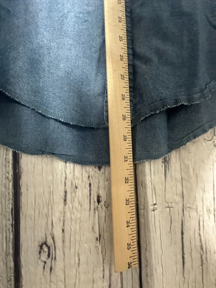 Camisa informal de trabajo vintage Wrangler Pearl Snap Denim para hombre grande occidental Foto 4 de 4