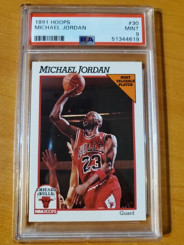 1991 NBA Hoops Most Valuable Player Michael Jordan Card #30 PSA 9 MINT