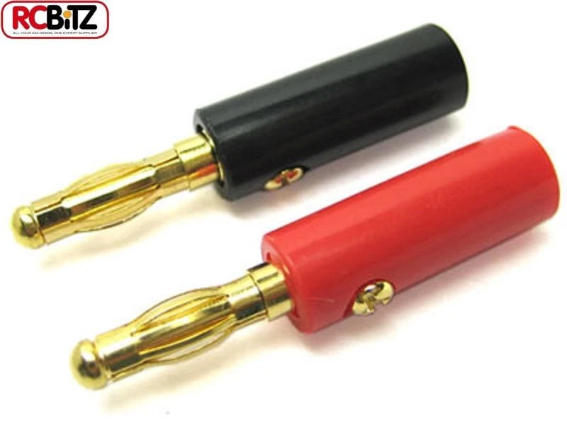 ETRONIX 4.0mm GOLD Connector RED & BLACK Bannana Bullet Plugs ET0600 RC 4mm