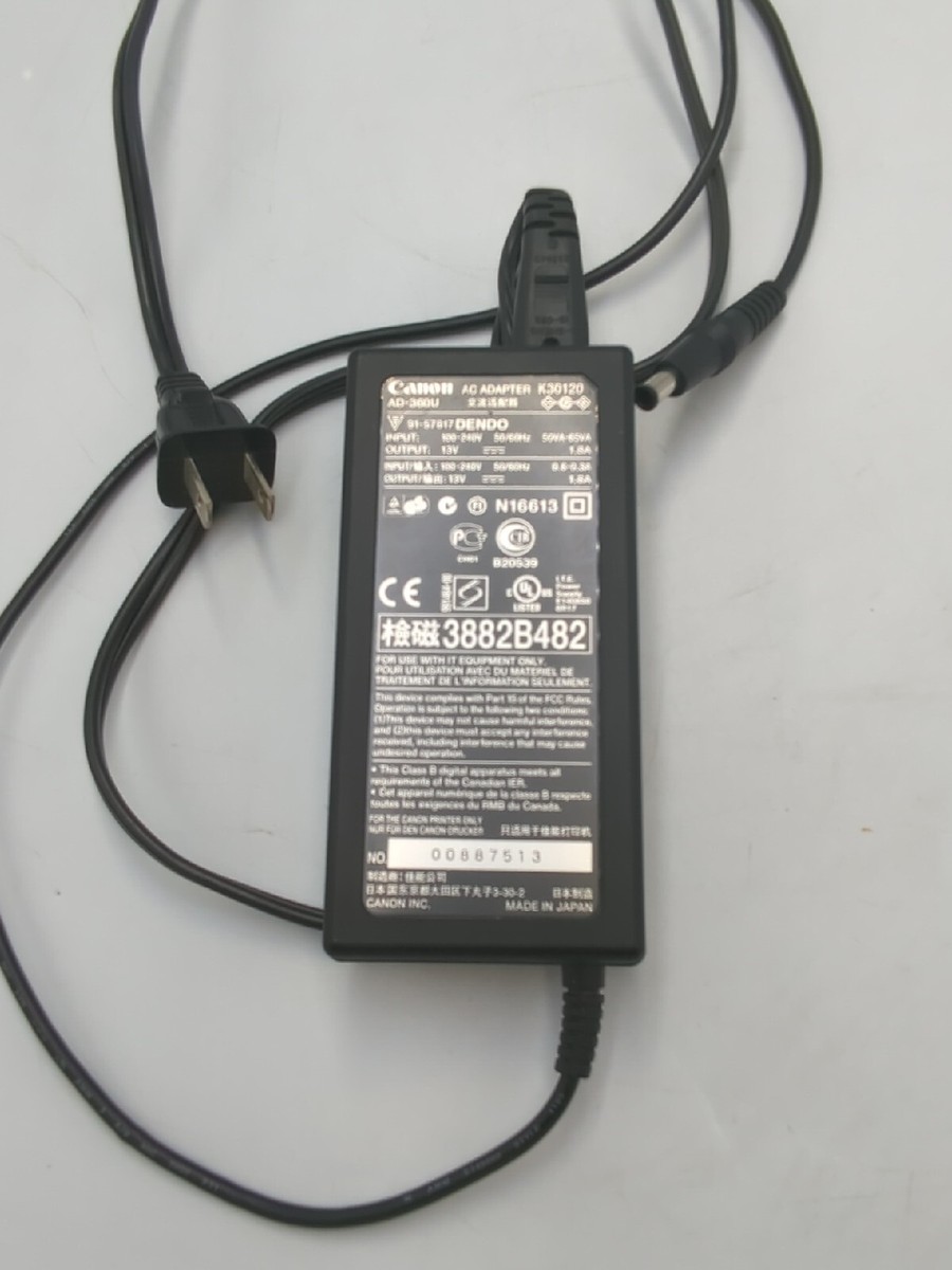 Canon ユニバーサルアダプタ AD-360U Genuine Canon AC Adapter AD-360U K30120 N16613 3882B482 | eBay