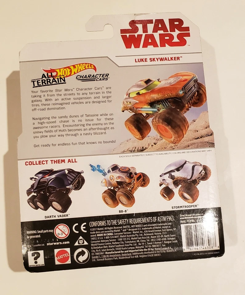 STAR WARS HOT WHEELS LUKE SKYWALKER TODO TERRENO PERSONAJES COCHES ÚLTIMO JEDI DIFÍCIL DE ENCONTRAR Foto 2 de 2