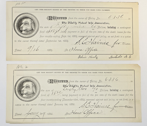 Lot antiker Quittungen 1884-1885 + Lincoln County ODER Ohio State Bank Scheckbücher - Bild 2 von 9