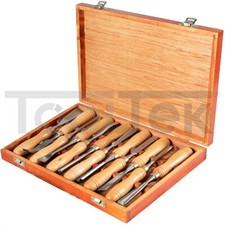 SGORBIE PROFESSIONALI INTAGLIO INTARSIO SCALPELLI UTENSILI PER LEGNO SET 12PZ
