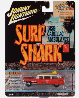 1959 Dodge Cadillac Ambulance SURF Shark *RR* Johnny Lightning Hobby 1:64