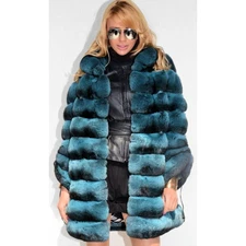 Women's Rex Rabbit Fur Coat Jacket Warm Soft Winter Natural Fur Female Overcoats