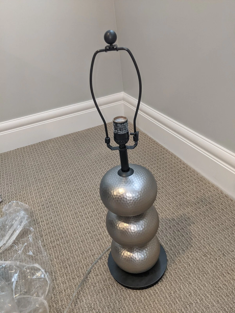 West Elm Hammered Globe Table Lamp Silver New eBay