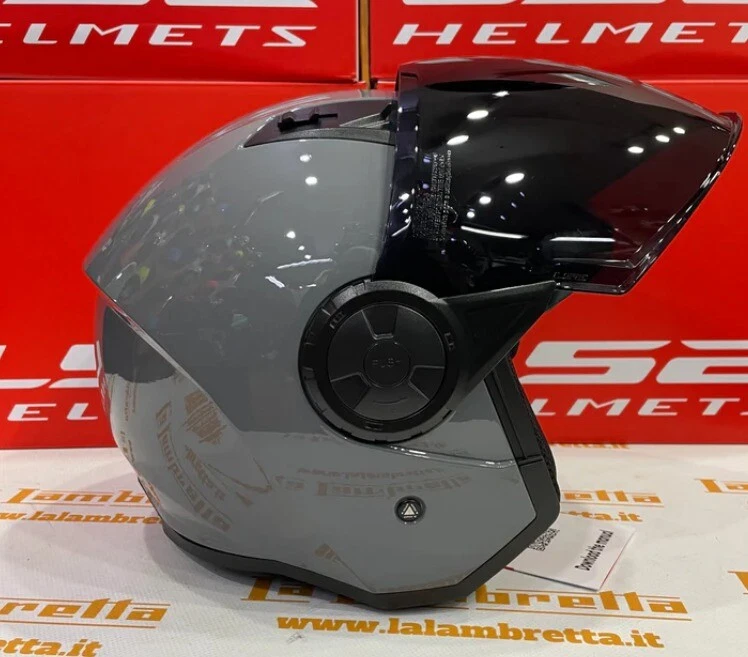 CASCO LS2 AIRFLOW II OF616 - GRIGIO NARDO LUCIDO CON VISIERA LUNGA NERA - Immagine 2 di 4