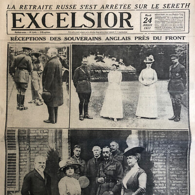 Tagebuch Excelsior WW1 24 07 1917 George V König Albert Poincaré Siam # Roosevelt