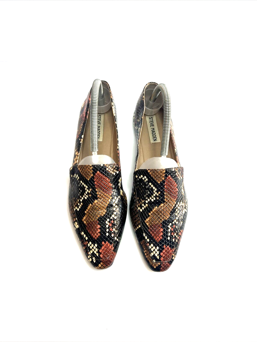Steve Madden Gemmy Snake Print Loafers Shoes Women Size