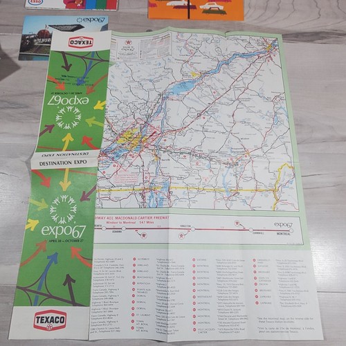 EXPO 67 Montreal Worlds Fair lotto oggetti mappe e carta effimera lotto croccante - Foto 11 di 13