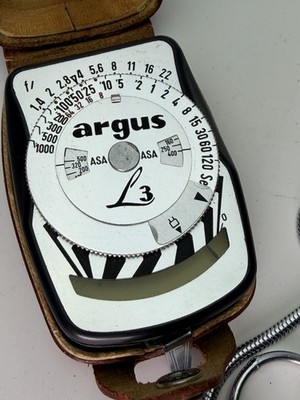 Argus L3 Light Exposure Meter in Leather Case Vintage West Germany