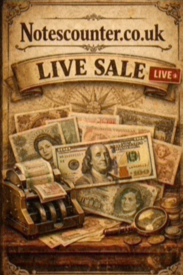 100+ World Banknotes at Notescounters Live Auction