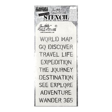 Stampers Anonymous Layering Stencil - Travelers, THS043 by: Tim Holtz