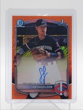 SANTIAGO LEON 2025 BOWMAN CHROME 1ST ORANGE SHIMMER TWINS AUTO /25 Q4115