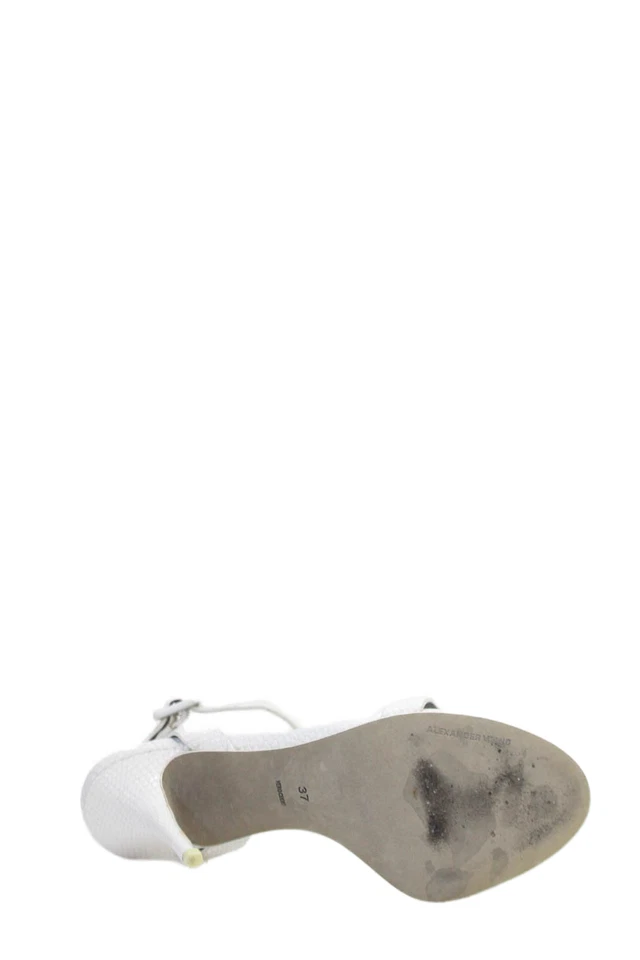 Alexander Wang Womens Leather Crossed Strap Stiletto Heels White Size EUR 37 - Image 4 of 4