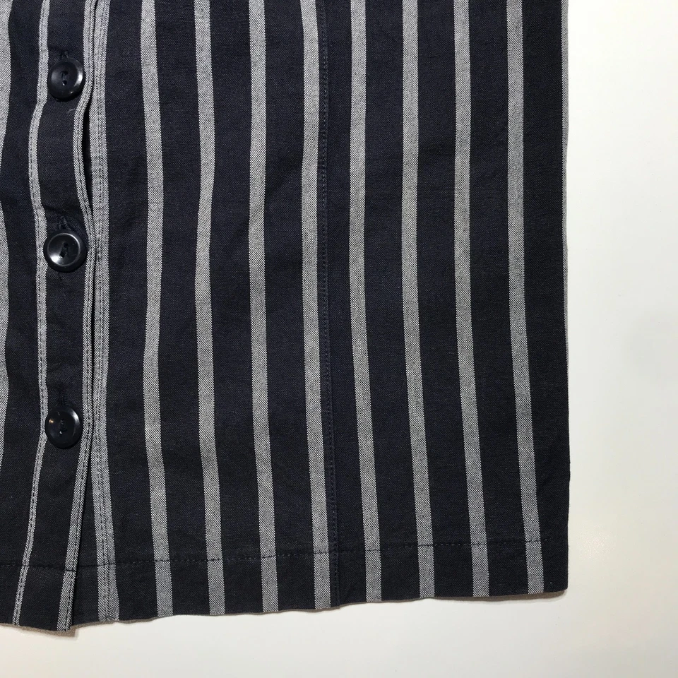 Falda Lily Blanca Para Mujer S Azul Blanco Rayas Botones Hasta la Rodilla Bolsillos para Lápiz Foto 4 de 4