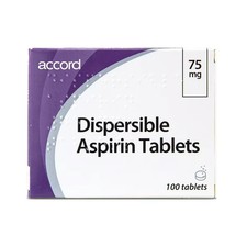 100 Pack Dispersible Asprin Tablets 75mg MAX 1 PER CUSTOMER