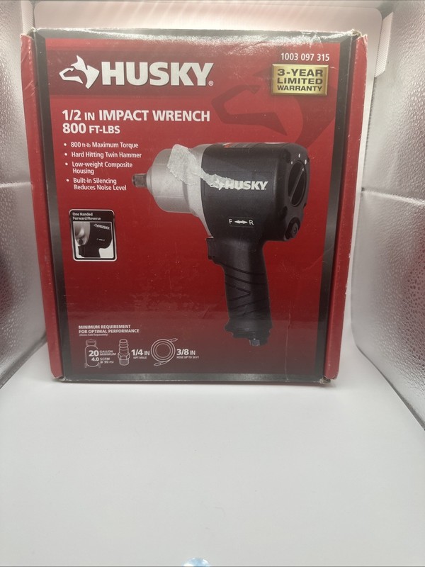 Husky 1003 097 315 Pneumatic Impact Wrench 1/2in 800 Ft-lbs