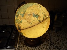 Tecnodidattica Globo Mondo Illuminato Vintage Perfettamente Funzionante, Made in Italy