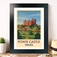 Powis Castle, Wales Reise Poster Gicl&eacute;e Kunstdruck 152-3