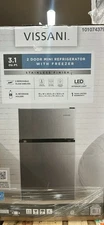 Vissani 3.1 cu. ft. 2-Door Mini Refrigerator Stainless Steel with Freezer,