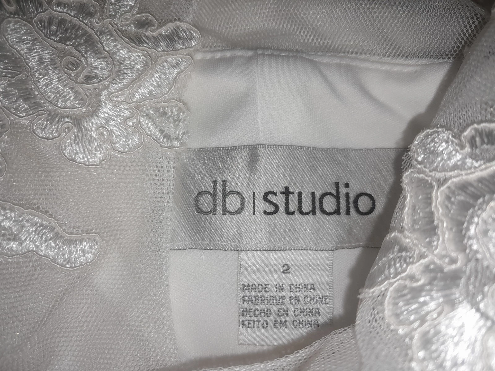 OFF WHITE Maxi abito bianco sporco matrimonio taglia 2 vestibilità. Marca: db studio