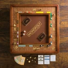 Monopoly Luxury Edition by WS Game Company, Burl Wood Cabinet with Gold Foil Sta