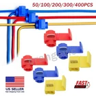 50/300Pcs T-Taps Electric Wire Cable Crimp Connectors Quick Splice Terminals Kit