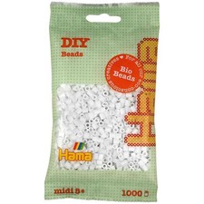 [190-01] Hama Perles à repasser Bio midi, sachet, blanc