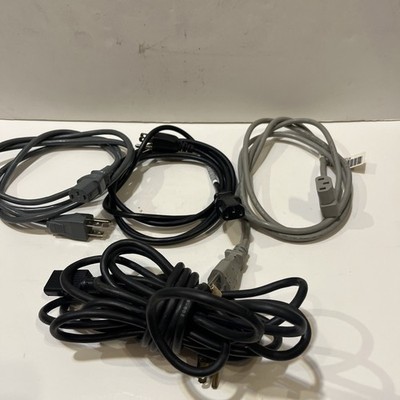 Lot Of 4 - 18 AWG Computer Monitor Power Cords PC Printer 15A (3 @ 6',  1 @ 15')
