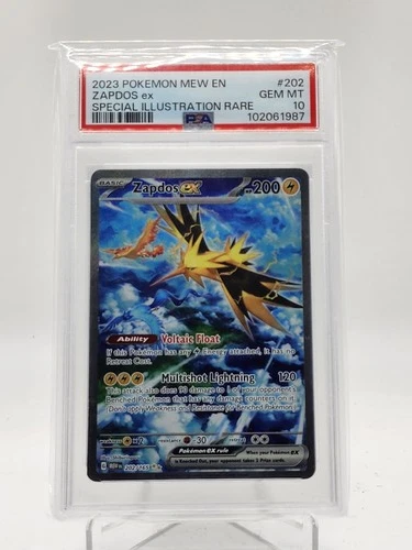 ZAPDOS EX 2023 POKEMON 151 SPECIAL ILLUSTRATION RARE #202 PSA 10 Q0895