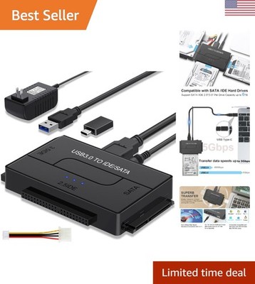 Universal USB 3.0 Hard Drive Adapter for 2.5/3.5  HDDs - Data Recovery Made Easy