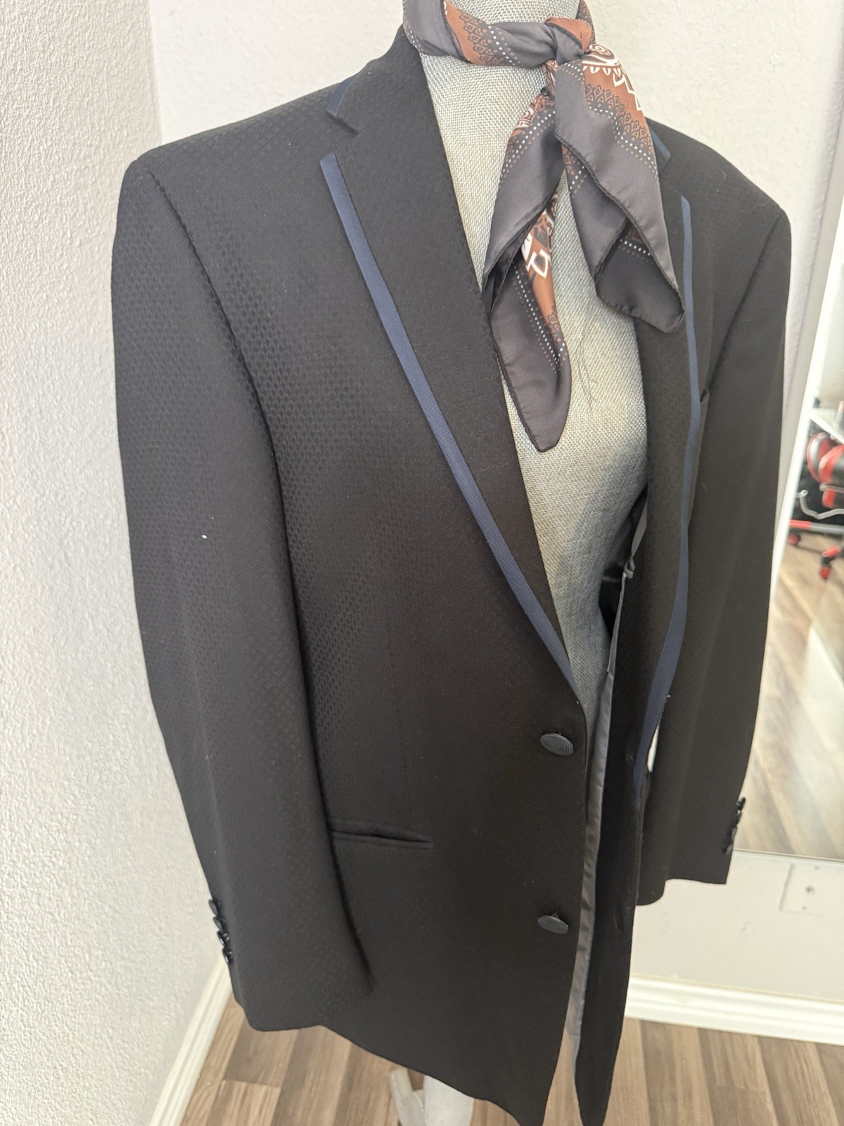 Sean John Black Solid Blazer Two-Button Notch Lap… - image 1