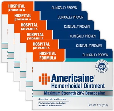 Americaine Hemorrhoidal Ointment | Maximum Strength | 20% Benzocaine | 1 oz | Pa