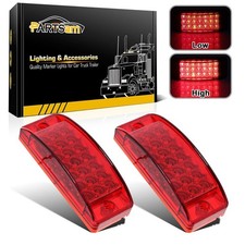 Partsam 2pcs Red 6 Led Rectangle Side Marker And Clearance Trailer Lights 21 Di