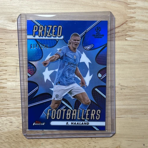 2022-23 Topps Finest Erling Haaland Prized Footballers PF-15 Blue Refractor /150