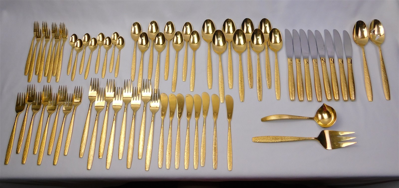 68 Pc Viners Sheffield GOLDEN FIRENSE Gold Electroplate Flat