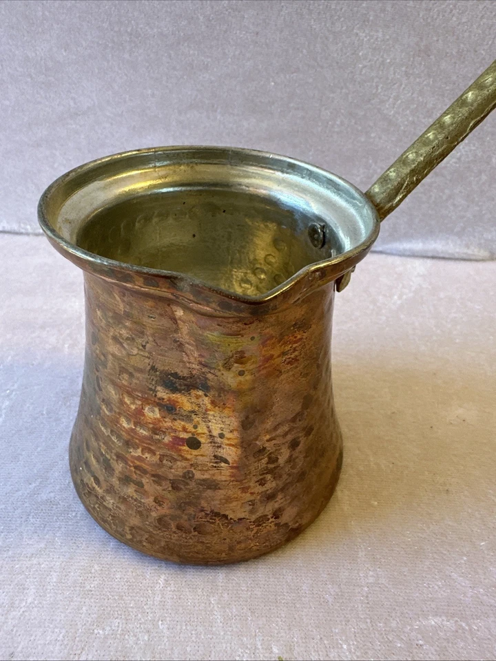 De colección - Turco Griego Árabe Cobre Cafetera Estufa 5 OZ Foto 2 de 4